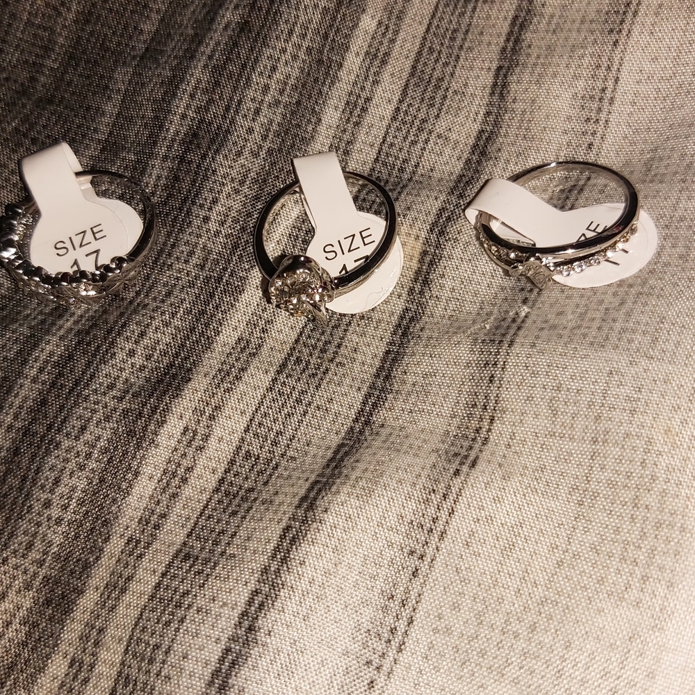 16.. 925 silver rings and 2 pairs Earrings NEW